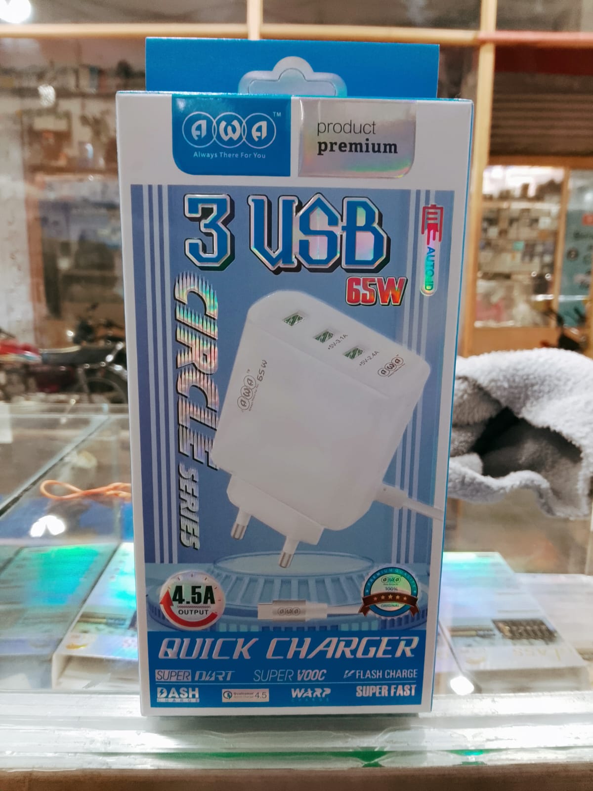45W Adapter & 3 USB Charger